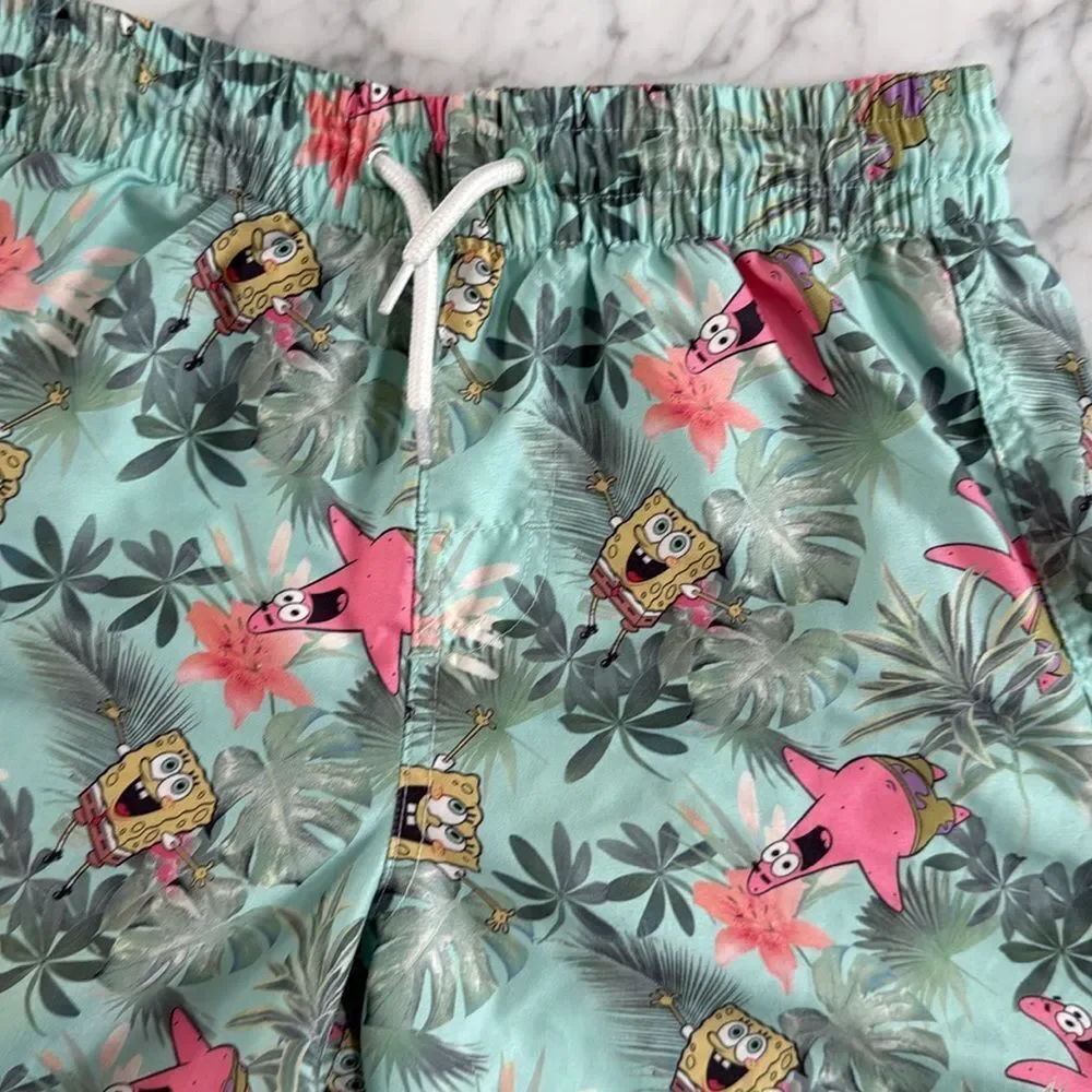 Sponge Bob SquarePants Swim shorts trunks youth teen boys large 10/12
